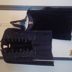 Chicos velvet jacket & tank set